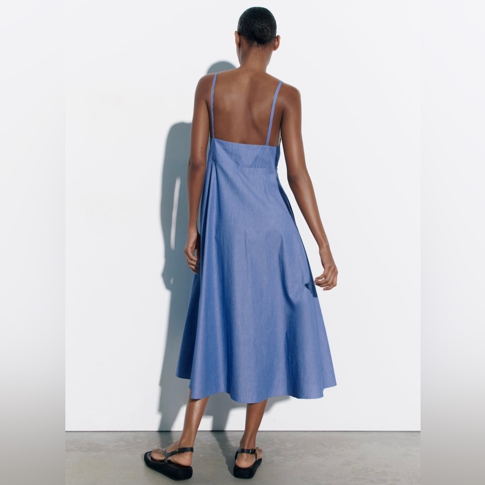 STRIPED POPLIN DRESS - Picture 2 of 4